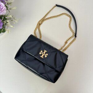 Tory Burch diamond grid black gold chain bag shoulder bag crossbody bag